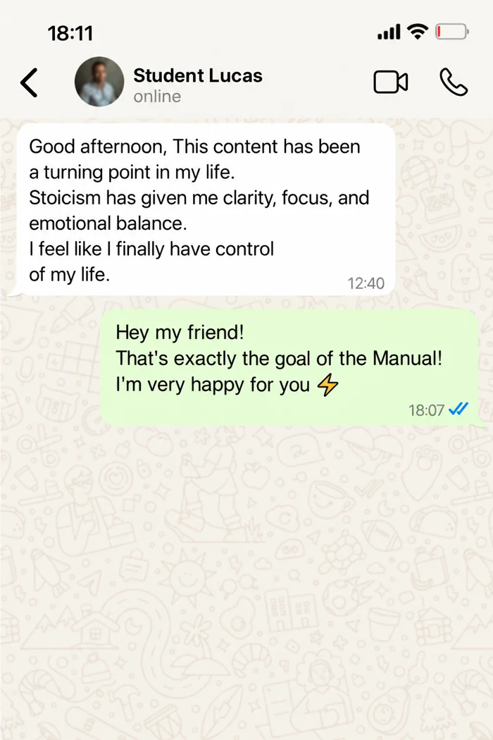 Student testimonial 2 about the Stoicism Manual